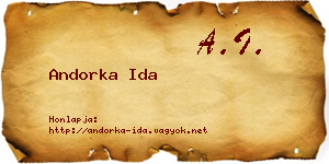 Andorka Ida névjegykártya