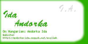 ida andorka business card